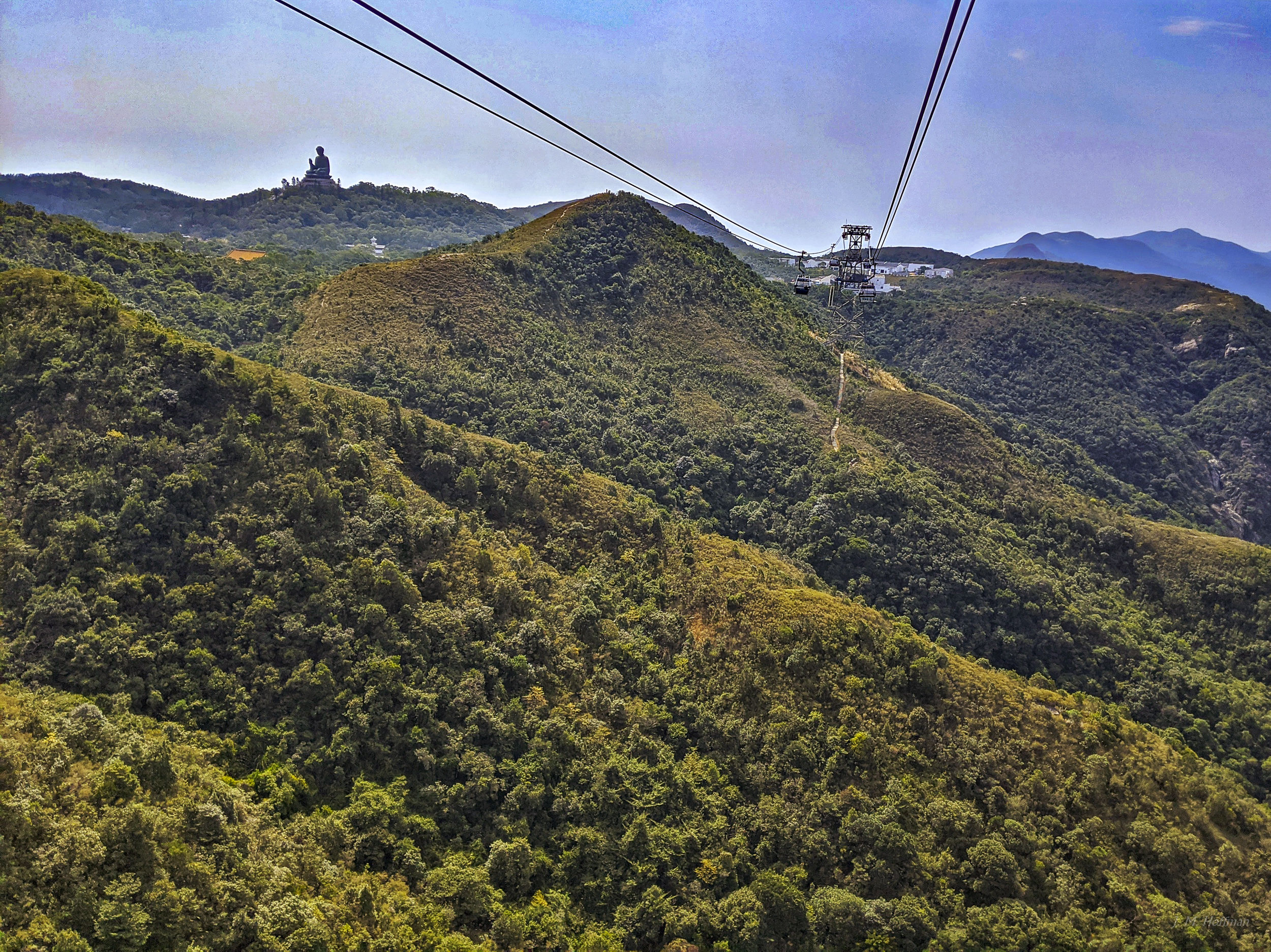 Approaching the Big Buddha on the Ngong Ping 360: Lantau Island, Hong Kong