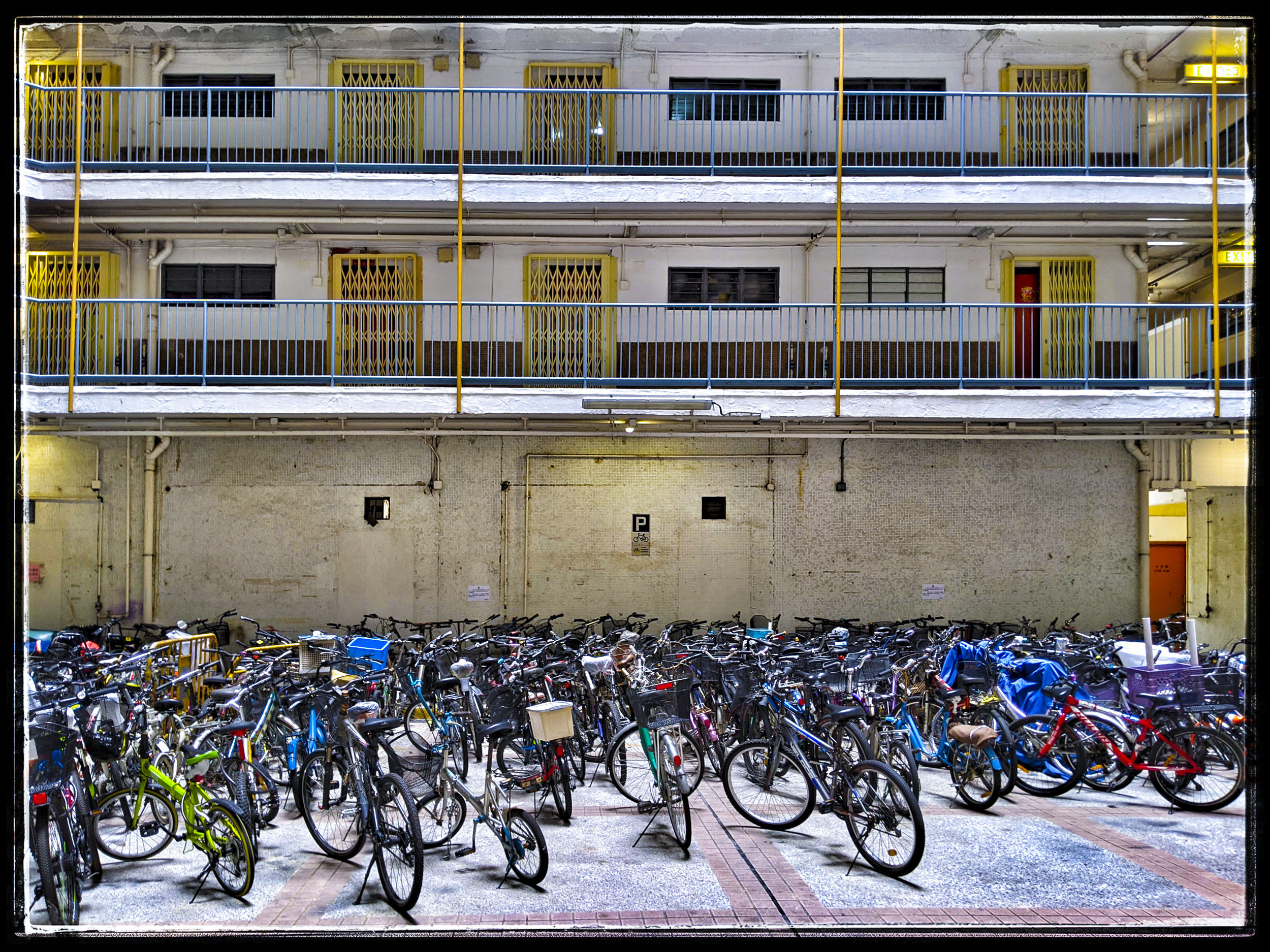 The Courtyard of a Typical Public Housing Building: New Territories, Hong Kong